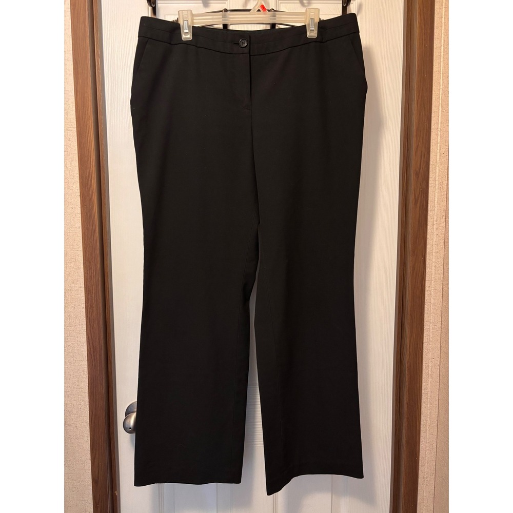 Talbots Signature Boot Black Dress Pants Women 14 Stretch Bootcut Trousers